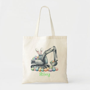 Kids Easter Tote Bag – Construction Truck & Eggs