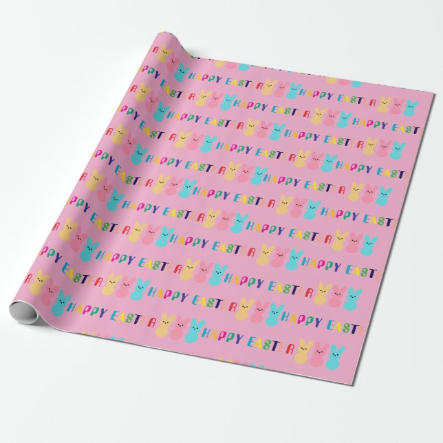Kids Easter Wrapping Paper - Fun & Cute Designs (Unrolled)