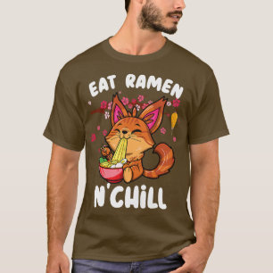 Kids Eat ramen N'chill main coon ramen cat kawaii T-Shirt