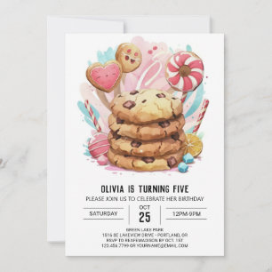 Kids Editable Fun Cookies Birthday Invitation