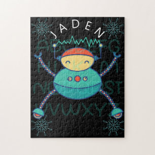 Kids Educational ABC Alphabet Robot Snowflake  Jigsaw Puzzle