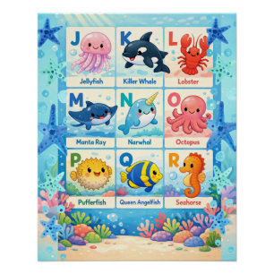 Kids Educational Ocean Wall Art