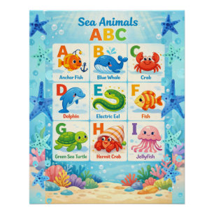 Kids Educational Ocean Wall Art