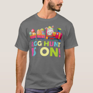 Kids Egg Hunt Is On Tractor Easter Bunny Eggs Boys T-Shirt