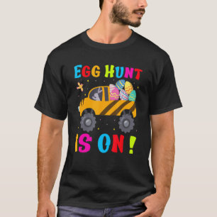 Kids Egg Hunt Is On Tractor Easter Eggs Cute Boys  T-Shirt