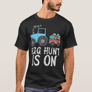 Kids Egg Hunt Is On Tractor Easter Eggs Cute Boys  T-Shirt