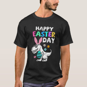 Kids Eggs Basket Bunny T Rex Dinosaur Easter Day T T-Shirt