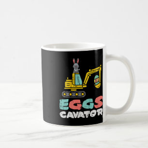 Kids Eggs Cavator Easter Bunny Excavator Cute Boys Coffee Mug