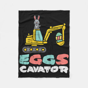 Kids Eggs Cavator Easter Bunny Excavator Cute Boys Fleece Blanket