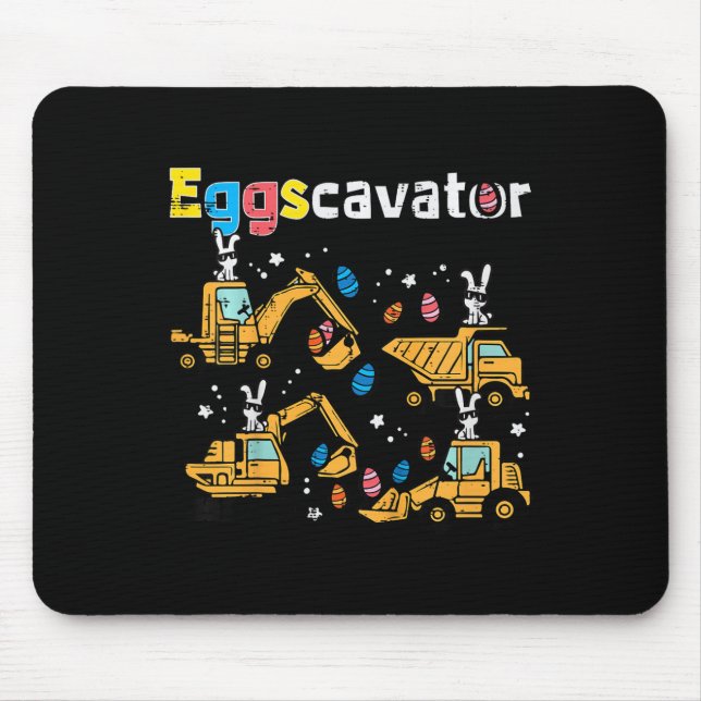 Kids Eggscavator Easter Egg Hunt Construction Truc Mouse Mat (Front)