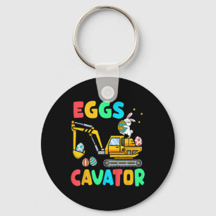 Kids Eggscavator Funny Easter Excavator Egg Huntin Key Ring
