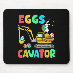 Kids Eggscavator Funny Easter Excavator Egg Huntin Mouse Mat