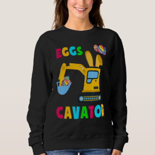 Kids Eggscavator Happy Easter Excavator Hunting E Sweatshirt