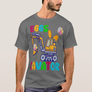 Kids EggsCavator Happy Easter Funny Ecavator Hunti T-Shirt