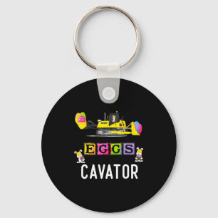 Kids Eggscavator Happy Easter Funny Excavator Hunt Key Ring
