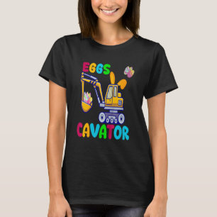 Kids EggsCavator Happy Easter Funny Excavator Hunt T-Shirt