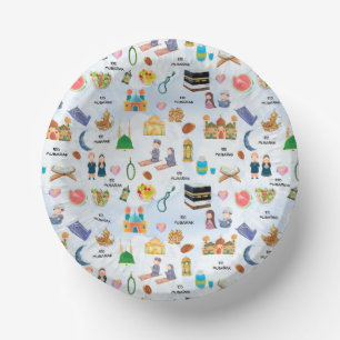 Kids Eid Mubarak Paper Bowl – Colourful Islamic Paper Plate
