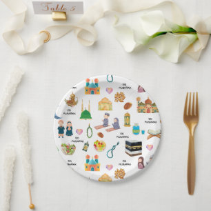 Kids Eid Mubarak Paper Plates – Colourful Islamic