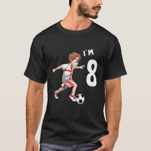 Kids Eight Birthday Soccer England 8 Year Old Boy T-Shirt