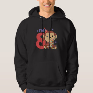 Kids Eighth Birthday Monkey For Kids A Birthday Mo Hoodie