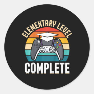 Kids Elementary Level Complete Gamer Class Of 2024 Classic Round Sticker