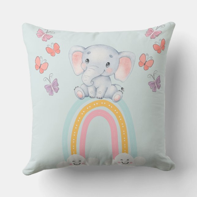 KIDS ELEPHANT BLUE DESIGN CUSHION (Back)