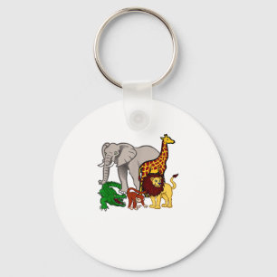 Kids Elephant  Giraffe Boys Girls Lion Zoo Alligat Key Ring