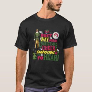 Kids Elf Buddy Christmas Cheer Singing Text Poster T-Shirt
