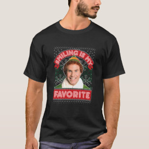Kids Elf Buddy Smiling Is My Favorite Christmas Pr T-Shirt
