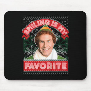 Kids Elf Buddy Smiling Is My Favourite Christmas  Mouse Mat