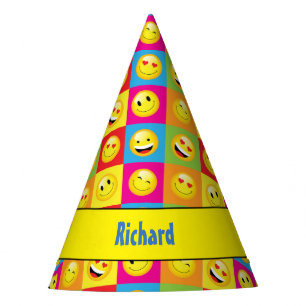 Kids Emoji Birthday Party Happy Smilies Faces Party Hat