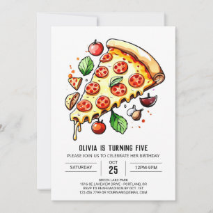 Kids Enchanted Pizza Birthday Invitation