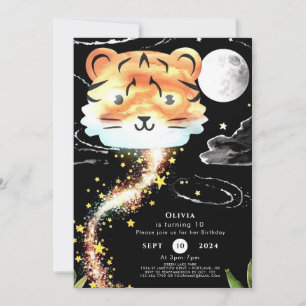  Kids Enchanted Tiger Birthday Invitation