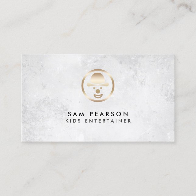 Kids Entertainer Clown Face Icon Business Card (Front)