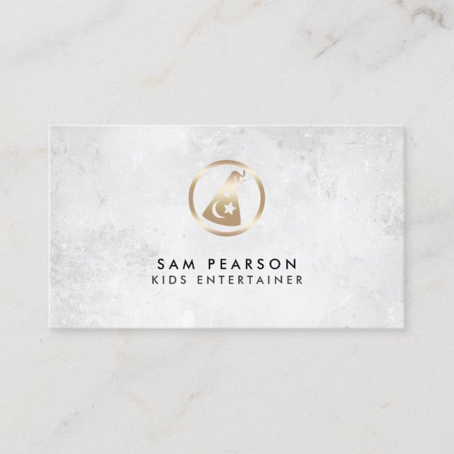 Kids Entertainer Wizard Hat Icon Business Card (Front)