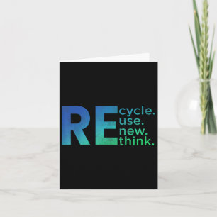Kids Environmental Activism - Recycle Reuse Renew Card