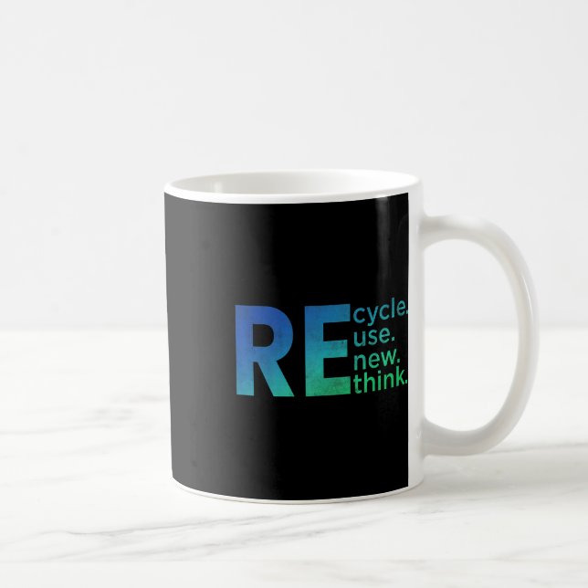 Kids Environmental Activism - Recycle Reuse Renew  Coffee Mug (Right)
