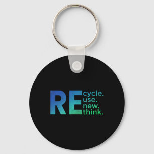 Kid's Environmental Activism - Recycle Reuse Renew Key Ring