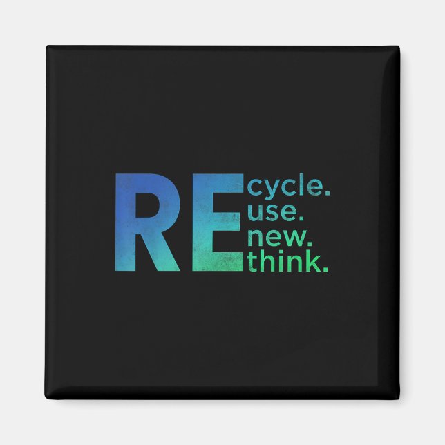 Kids Environmental Activism - Recycle Reuse Renew  Magnet (Front)