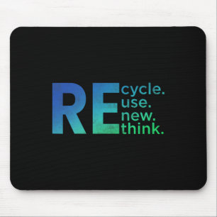 Kid's Environmental Activism - Recycle Reuse Renew Mouse Mat