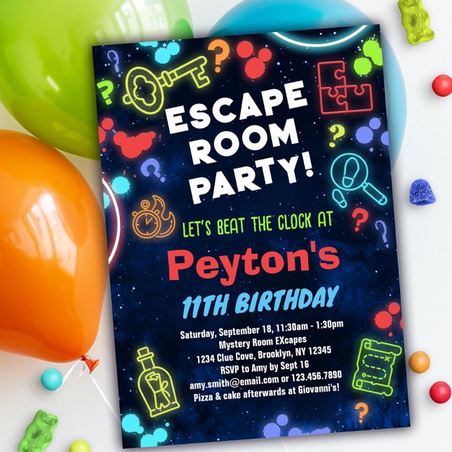 Kids Escape Room Birthday Party Invitation (Creator Uploaded)