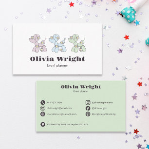 Kids Event Balloon Dogs Party Planner Business Card