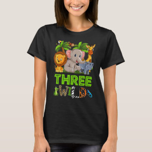 Kids Ever Wild Three 3 Birthday Old Birthday Zoo S T-Shirt