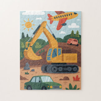 Kids Excavation Trucks Aeroplane Art Puzzle 