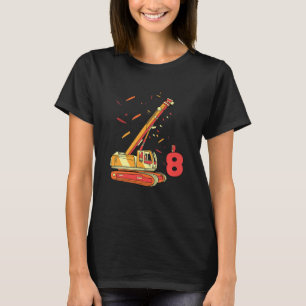 Kids Excavator 8th Birthday 8 Years Digger Constru T-Shirt
