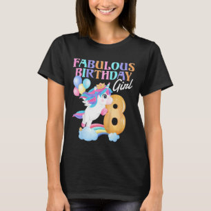 Kids Fabulous 8 Year Old Birthday Girl, 8th Birthd T-Shirt