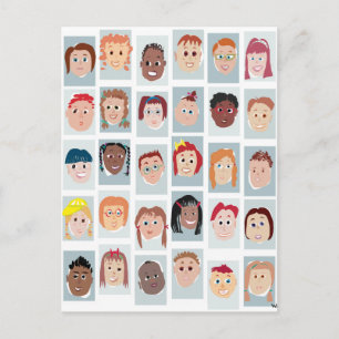 Kid's faces postcard