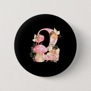 Kids Fairy 2nd Birthday Girl Party Magical Fairy B 6 Cm Round Badge