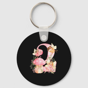 Kids Fairy 2nd Birthday Girl Party Magical Fairy B Key Ring
