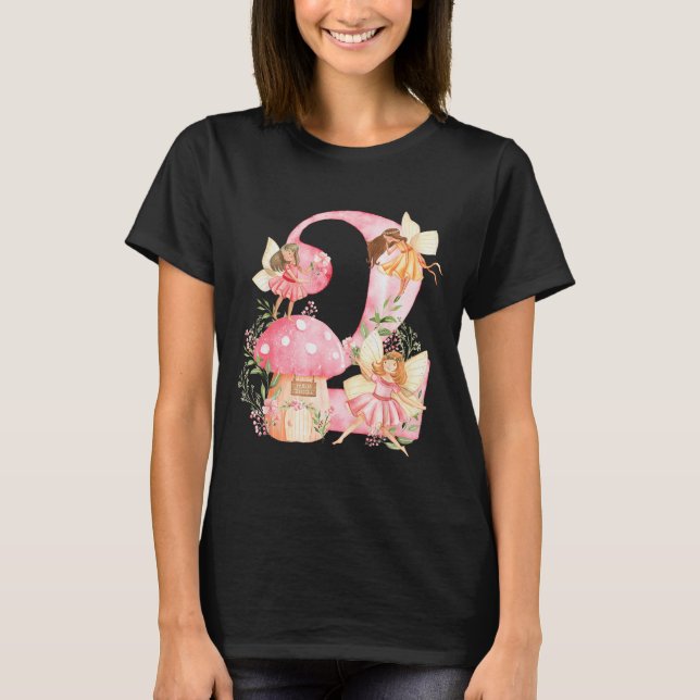 Kids Fairy 2nd Birthday Girl Party Magical Fairy B T-Shirt (Front)